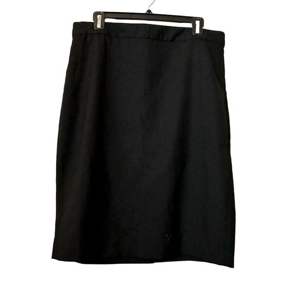 Banana Republic Flat Front Back Zip Career Pencil Skirt Black Size 12 - Picture 1 of 4